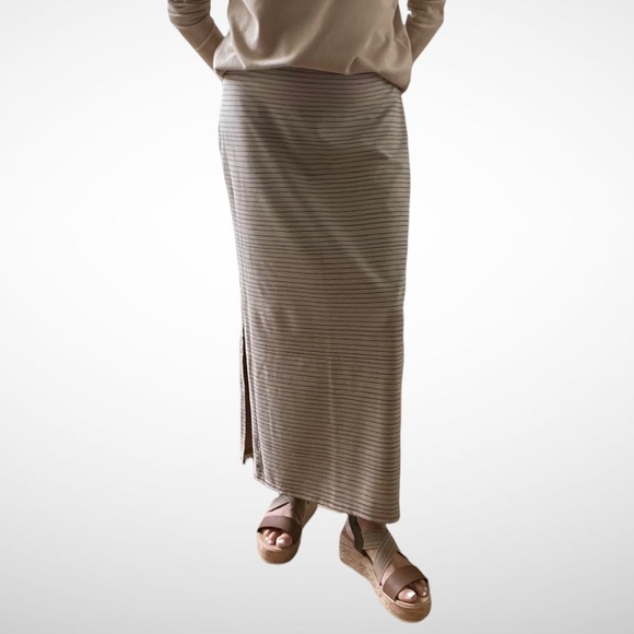 Life Is Good Dresses & Skirts - Life is Good Maxi Skirt Tan with Brown Stripes S